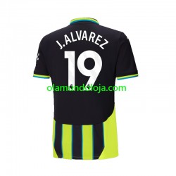 Camisola Manchester City Julian Alvarez 19 Homem Equipamento Segundo 2024-2025 Manga Curta